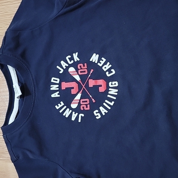 Janie and Jack Sailing Crew patriotic top T-Shirt navy Blue 12-18 month boys - Picture 3 of 8